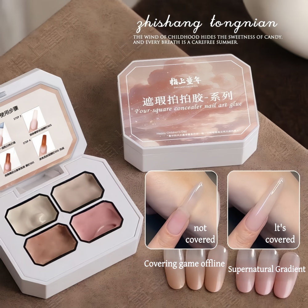 Photography Design - 4色グラデーションピンク、ヌードペイントジェルネイルアート、半永久的なソークオフUVネイル、ジェルDIYに使用、夏に人気