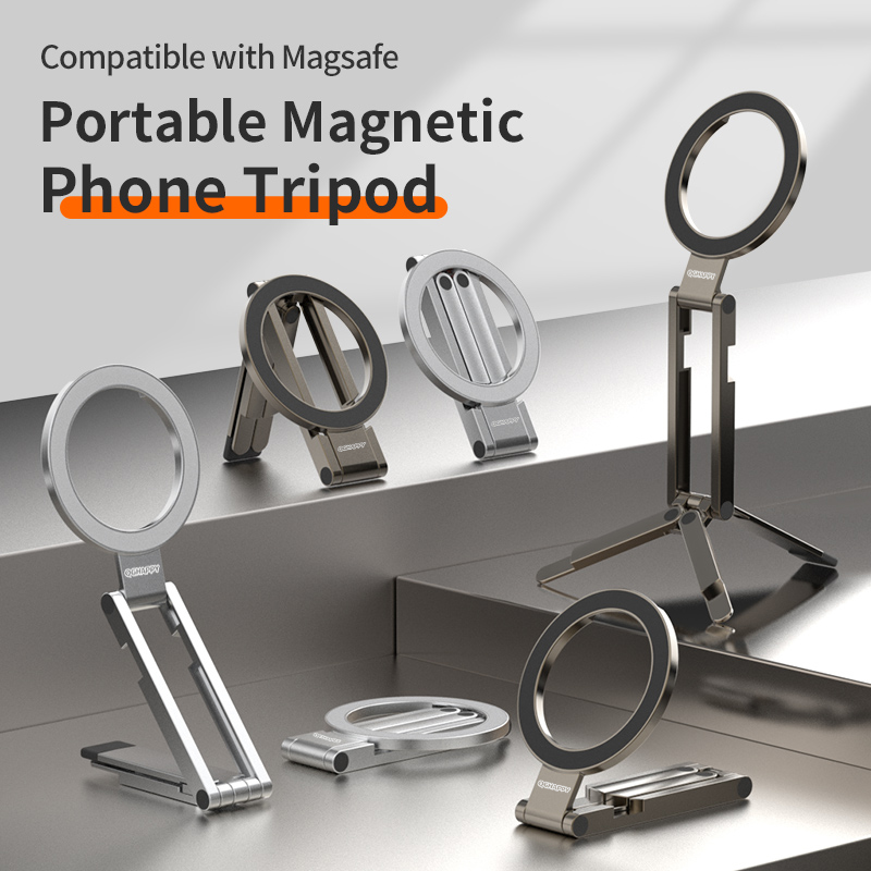 磁石式の金属製スマートフォン用三脚スタンド。自撮り棒としても - Photography Basics のレビューと価格